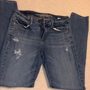 Light blue ripped skinny jeans